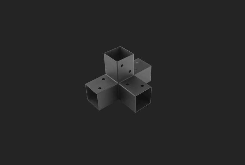 Conector pentru pergola negru 92x185x275x1,6 mm GPX90C-96077092 Domax