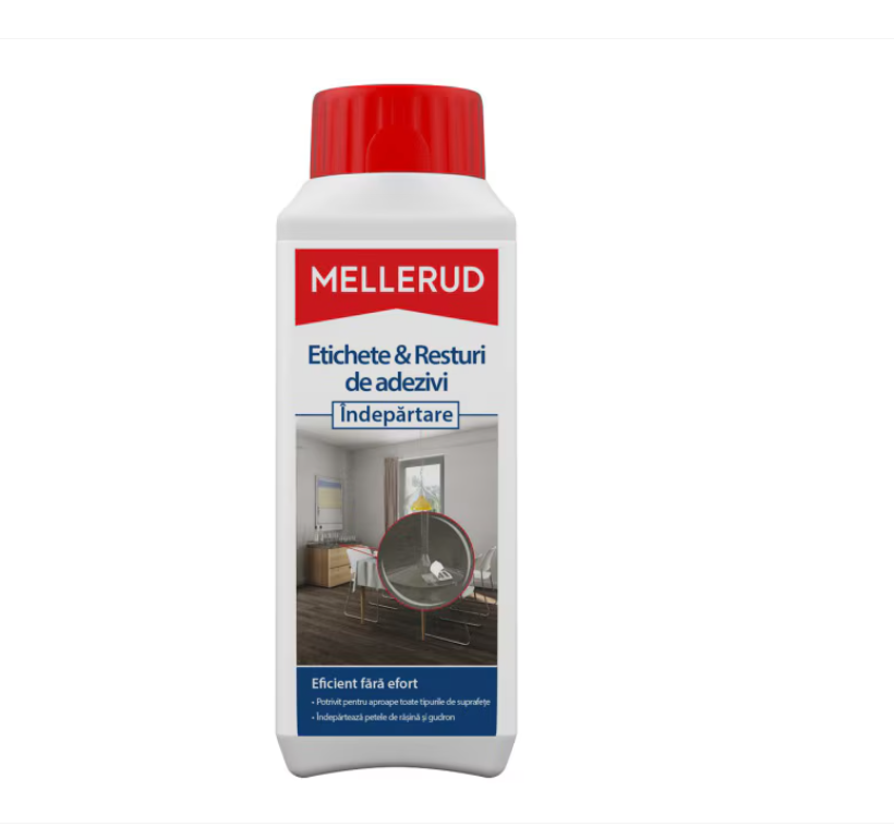 Soluție pentru îndepărtarea etichetelor și a resturilor de adeziv MELLERUD 250 ml