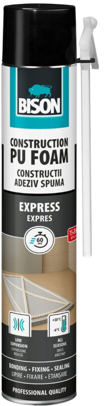 Spuma poliuretanica pentru polistiren BISON 60 secunde
