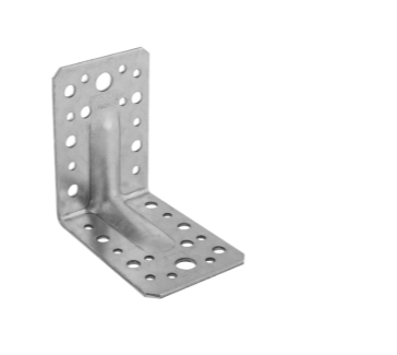 Coltar perforat ranforsat pentru lemn zincat 90x90x65x2,5 mm KP1-4021 Domax