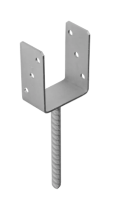 Suport stalp tip U clasic zincat 101x120x4 mm pentru stalp 100 mm PS100U-4805 Domax