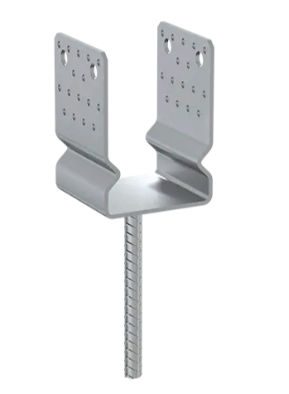 Suport stalp tip U zincat la cald 101x350x150x4,0 mm PSSZ100-480983 Domax