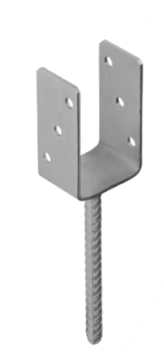Suport stalp tip U clasic zincat 76x120x4 mm pentru stalp 75 mm PS75U-480075 Domax