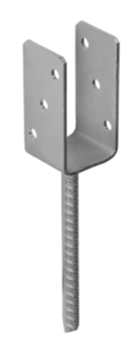 Suport stalp tip U clasic zincat 61x120x4 mm pentru stalp 60 mm PS60U-4801 Domax