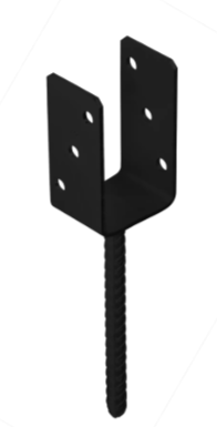 Suport stalp tip U negru 81x120x60x4,0 mm PS80UC-48022 Domax