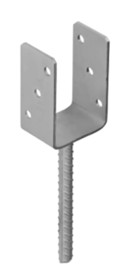 Suport stalp tip U clasic zincat 81x120x4 mm pentru stalp 80 mm PS80U-4803 Domax