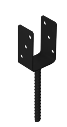 Suport stalp tip U negru 81x120x60x4,0 mm PS80UC-48032 Domax