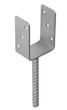 Suport stalp tip U clasic zincat 91x120x4 mm pentru stalp 90 mm PS90U-4804 Domax