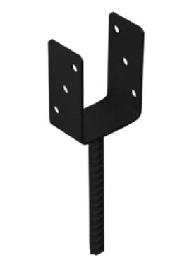 Suport stalp tip U negru 91x120x60x4,0 mm PS90UC-48042 Domax