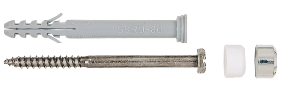 Set fixare obiecte sanitare ceramice cu diblu 8 mm si surub 6x65 mm, S 8 RD WCR, Fischer