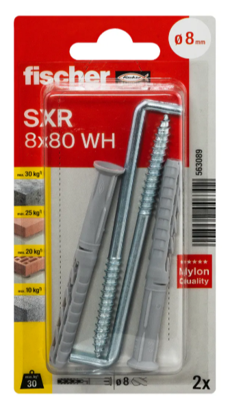 Diblu din nailon cu carlig SHR 8x80 mm Fischer
