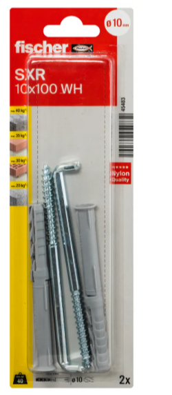 Diblu din nailon cu carlig SHR 10x100 mm Fischer