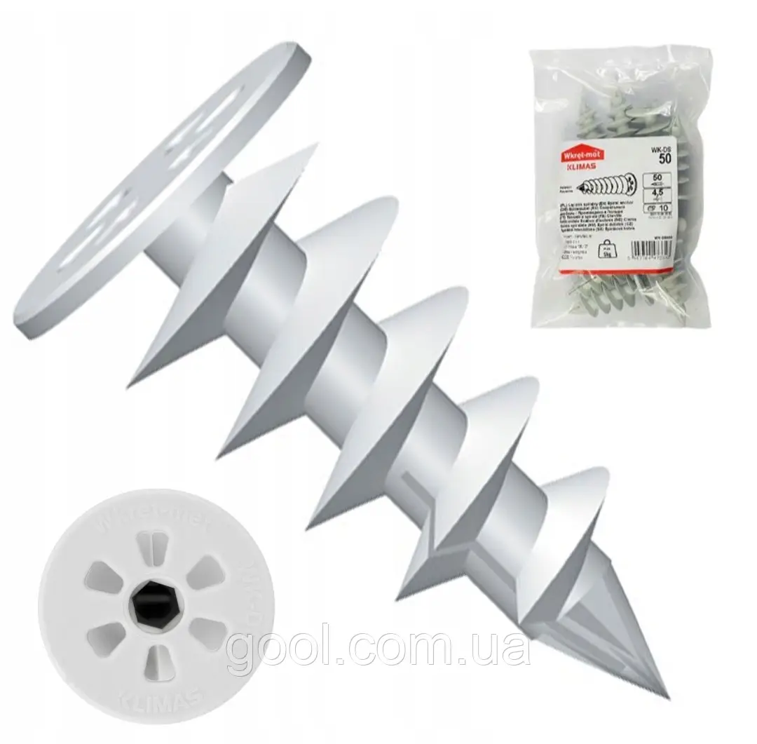 Melc pentru fixarea polistirenului extrudat, WK-DS 50 mm, Klimas Wkret-Met WKDS050 (10 buc)