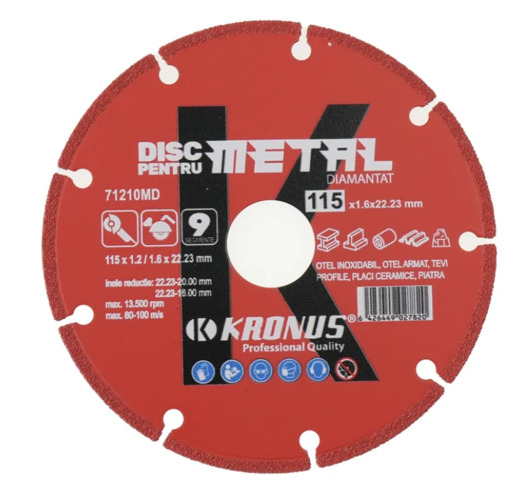 Disc universal segmentat pentru otel Kronus, 125X1.2X22.23 mm, Kronus U902783