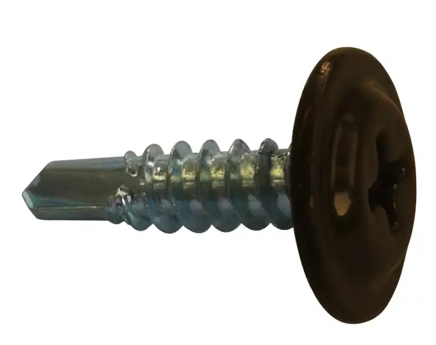 Surub autoforant,cap plat cu saiba, 4.2X14mm RAL8017