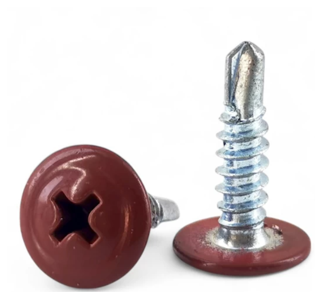 Surub autoforant,cap plat cu saiba, 4.2X16mm RAL3011