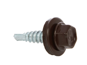 Surub autoforant, pentru lemn, cu cap hexagonal si saiba EPDM, 4.8X35mm RAL8017