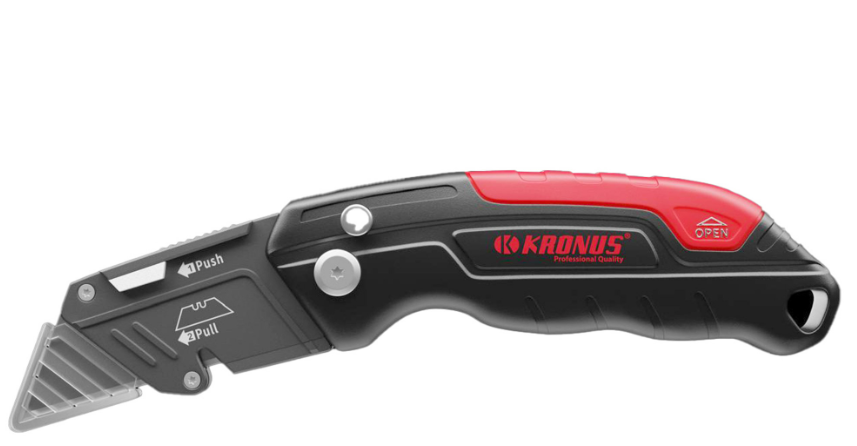 Cutter pliabil KRONUS cu 3 pozitii, carcasa din aluminiu, 3+1 lame SK2H, lungime 168 mm