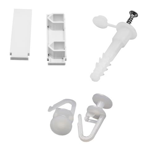 Accesorii pentru sina perdea economica 3.5 m (70 inele + 9 dibluri + 9 holsuruburi + 2 capete de capat)