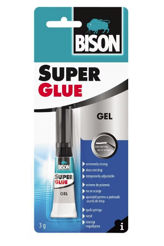 BISON Super Glue Gel 2g*12 blistere crd