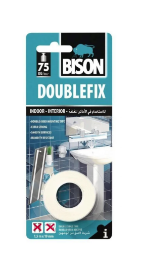 BISON Double Fix banda dublu adeziva pentru interior 75kg/roll 1,5mx19mm BL