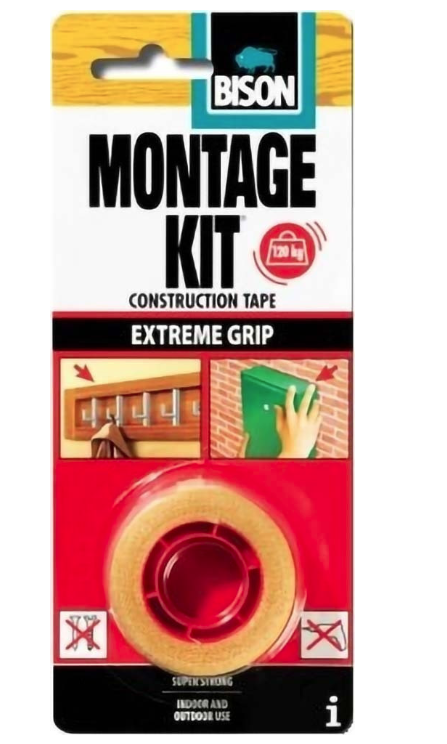 BISON Montagekit Tape - banda adeziva de montaj1,5m*19mm BL