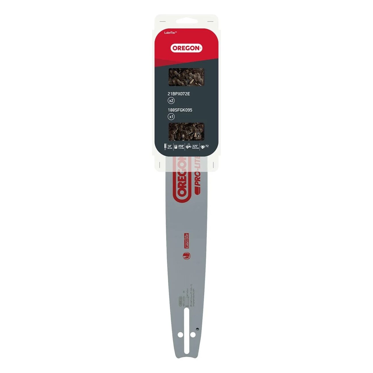 Set Șina AdvanceCut și 2 Lanțuri ControlCut, Oregon, 45 cm, 0.325 inch, 1.5 mm, 188SFGK095; 21BPX072E